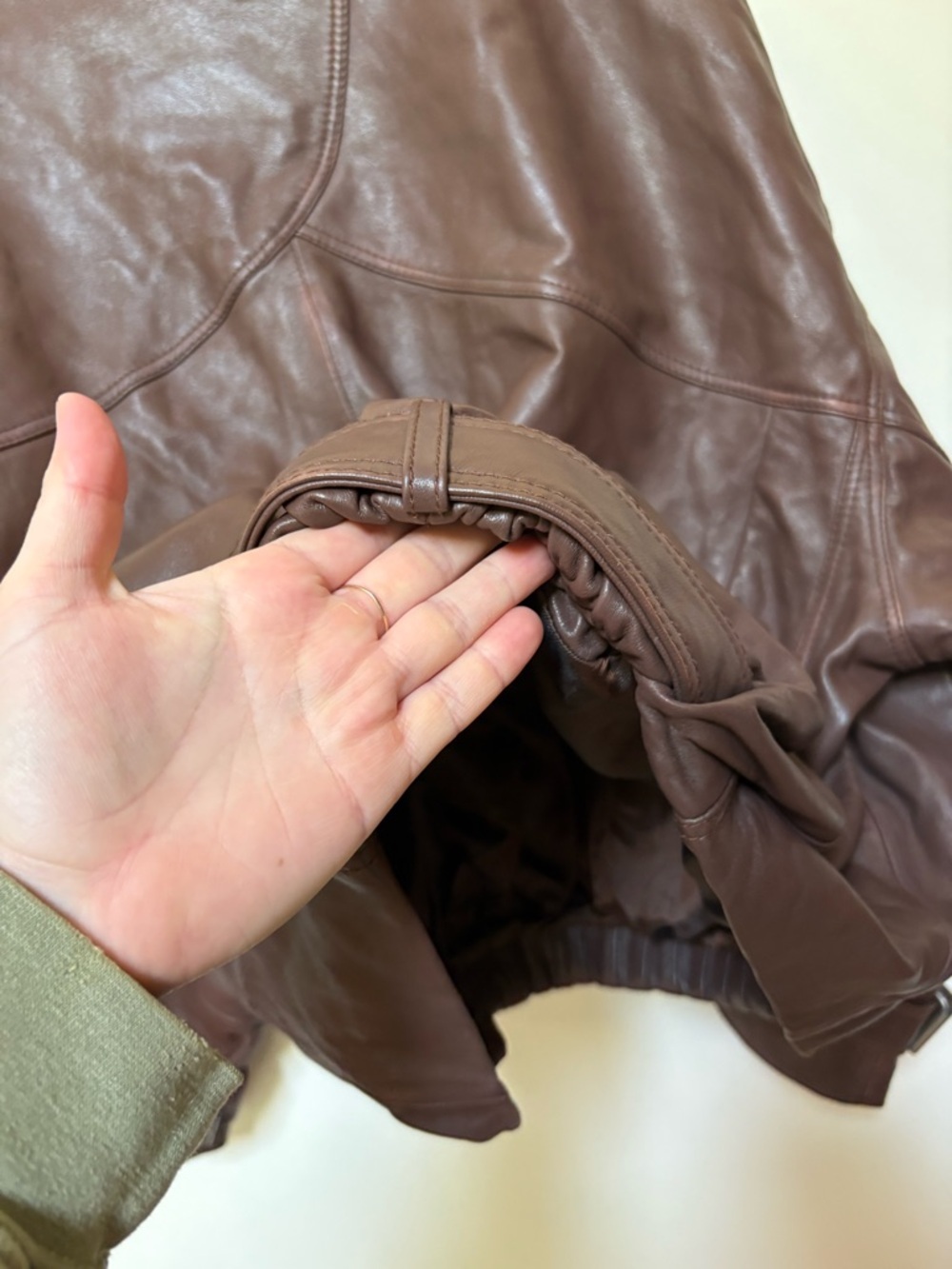 NWOT Free People We The Free Sonny Leather Pullover Jacket Size Large - Picture 16 of 16